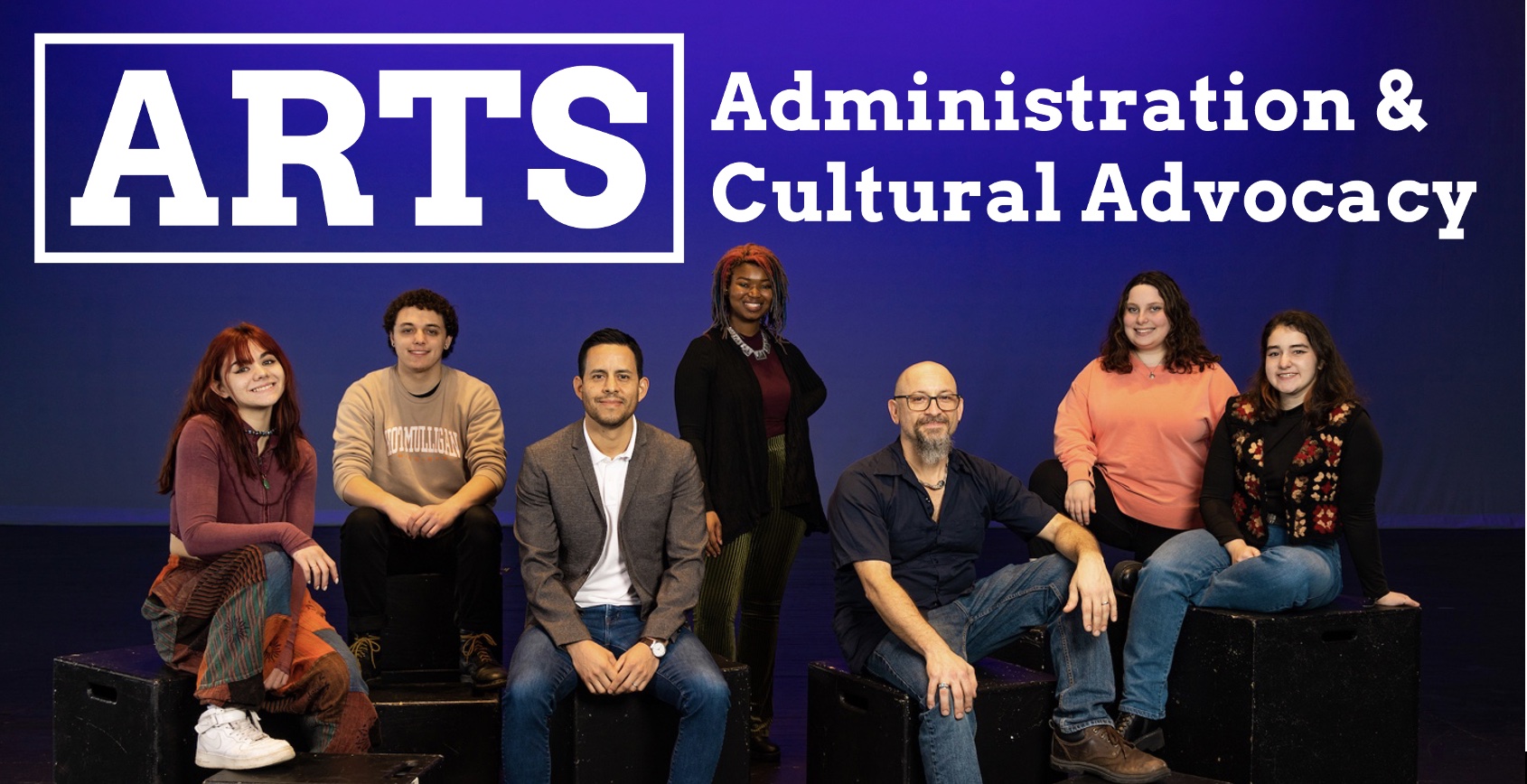 ARTS Administration and Cultural Advocacy logo with students and faculty