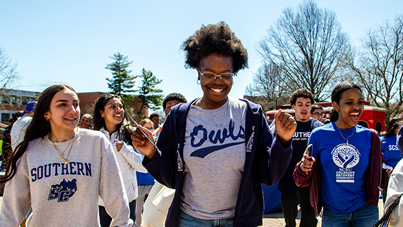 Young adults at Southern Connecticut State University Accepted Students Day
