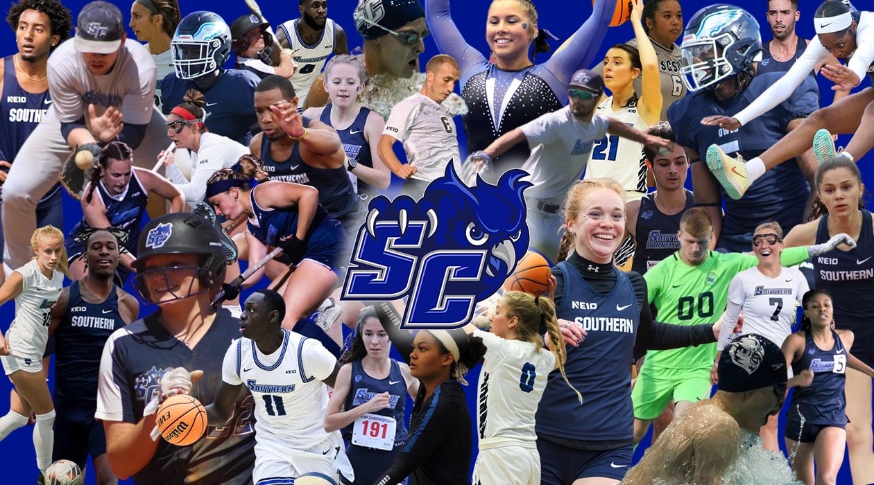 A collage of several student athletes of all sports variety