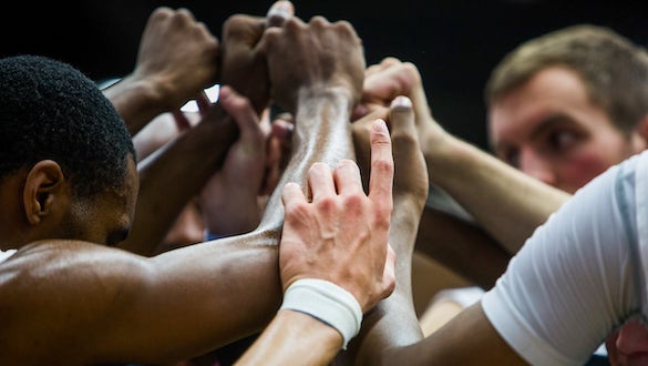 Basketball huddle