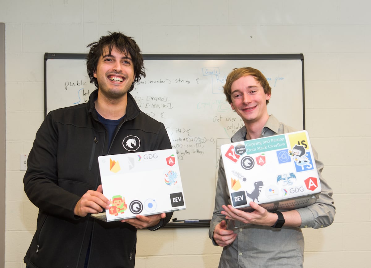 Students with laptops