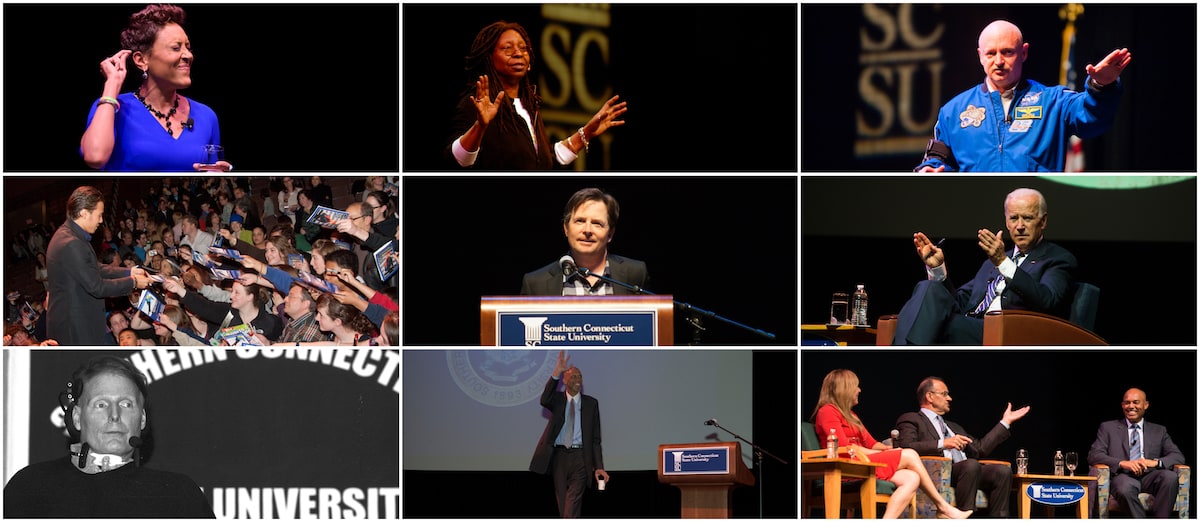 Collage of Distinguished Lecture Series pervious speakers