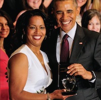 Jahana Hayes with Barack Obama