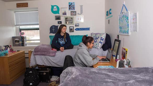 Students in their dorm room