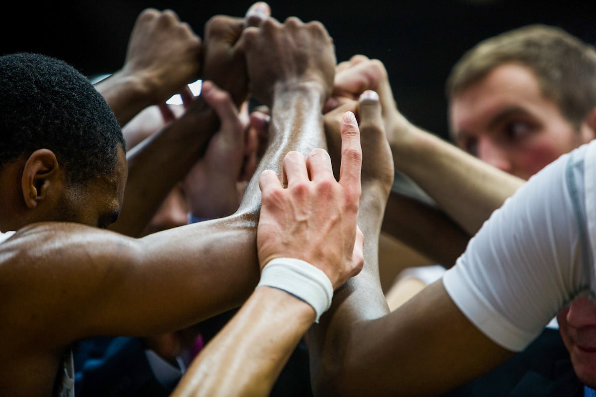 Basketball huddle