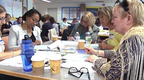 Staff members in classroom