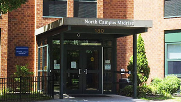 North Campus residence hall front door