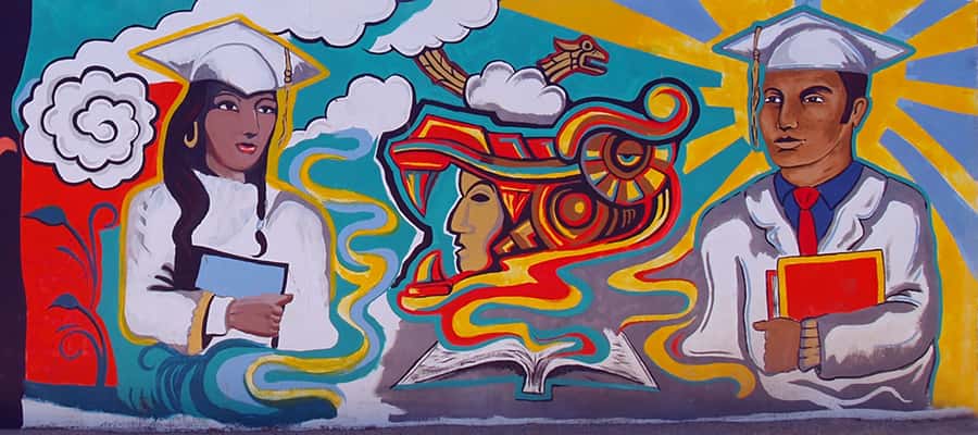 "A mural that celebrates the Hispanic Heritage Month"