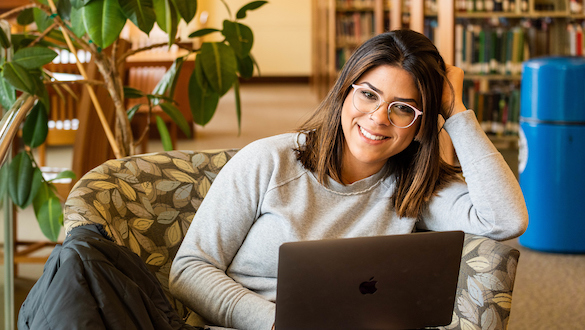 Woman with a computer