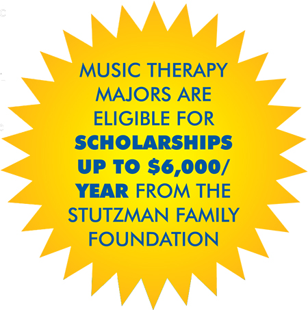 Music therapy majors are eligible for scholarships up o $6,000 a year from the Stutzman Family Foundation
