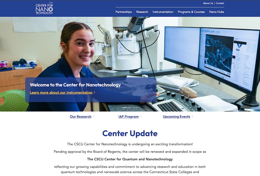 Nanotechnology website homepage