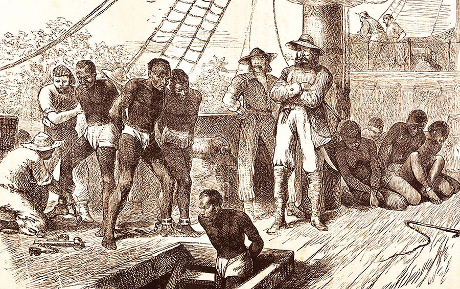 illustration of a scene on a slave ship