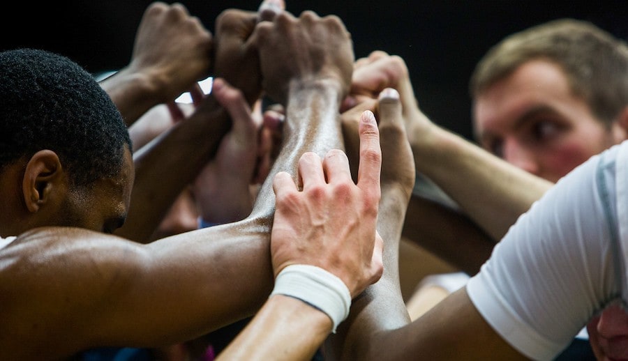 Basketball huddle