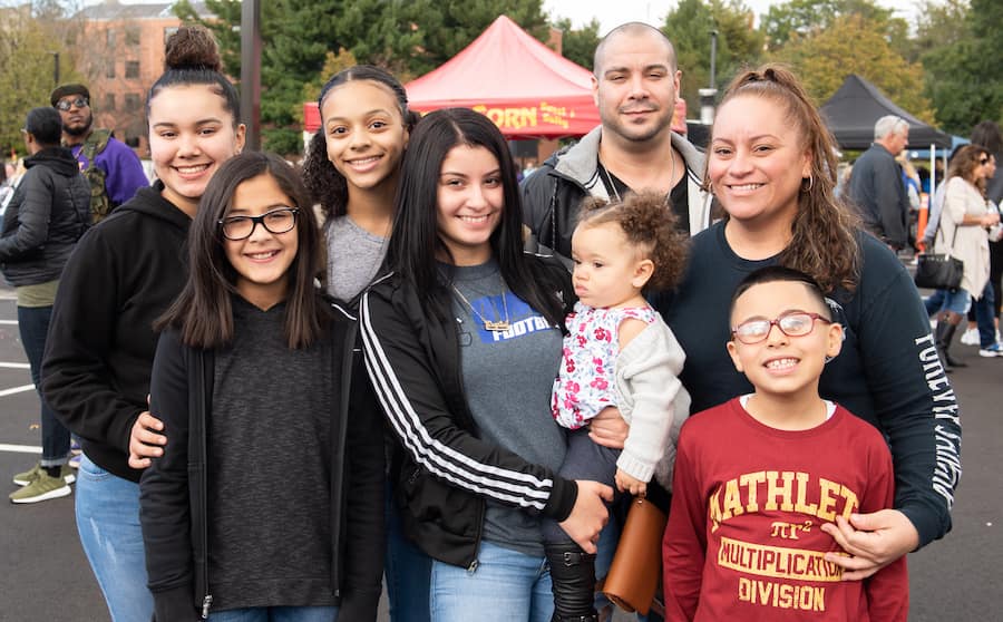 Family at homecoming