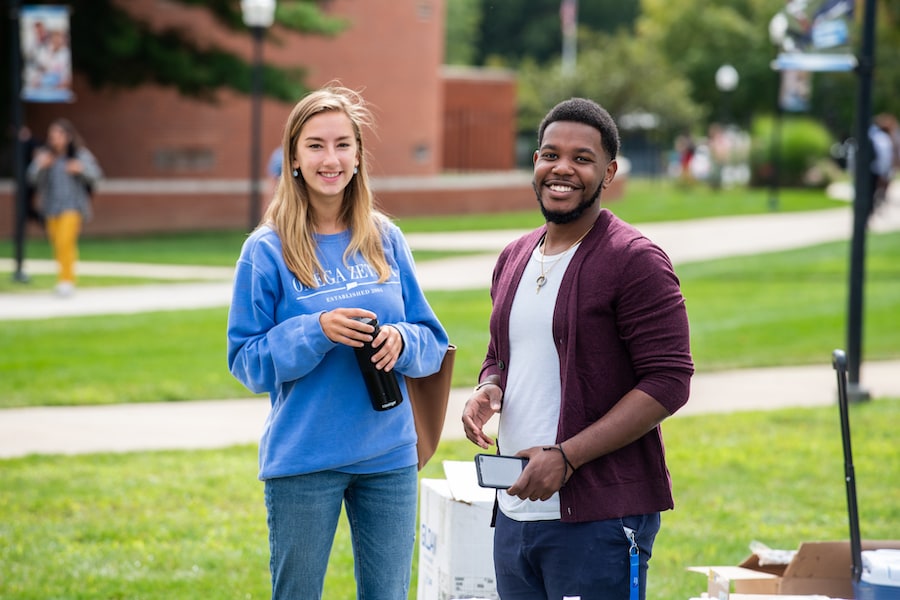 Two happy students