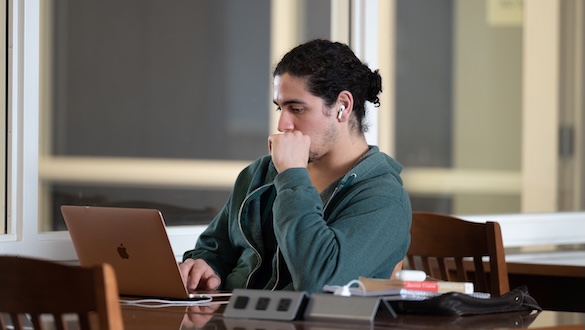 Student working on a computer