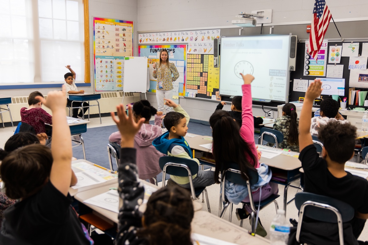Teacher in an elementary classroom