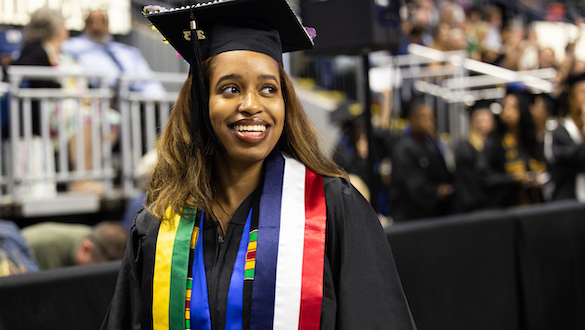 Woman at commencement