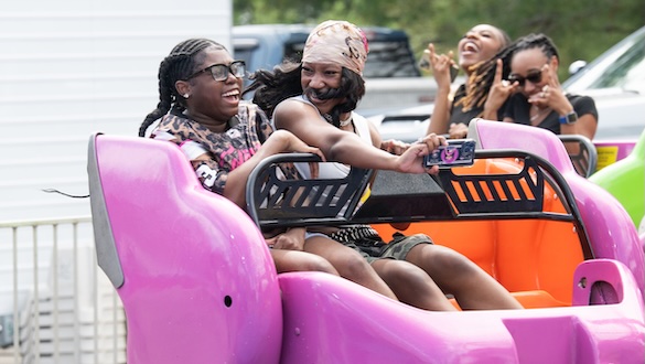 students enjoying a ride during student appreciation day
