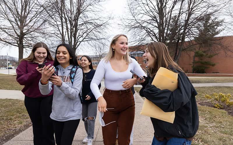 a group of high school students on the SCSU quad