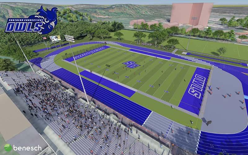 artist's rendering of the renovated Jess Dow Field 
