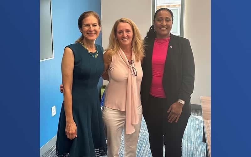 Connecticut Lieutenant Governor Susan Bysiewicz; Colleen Bielitz; and outgoing State Leader Carolyn Alessi