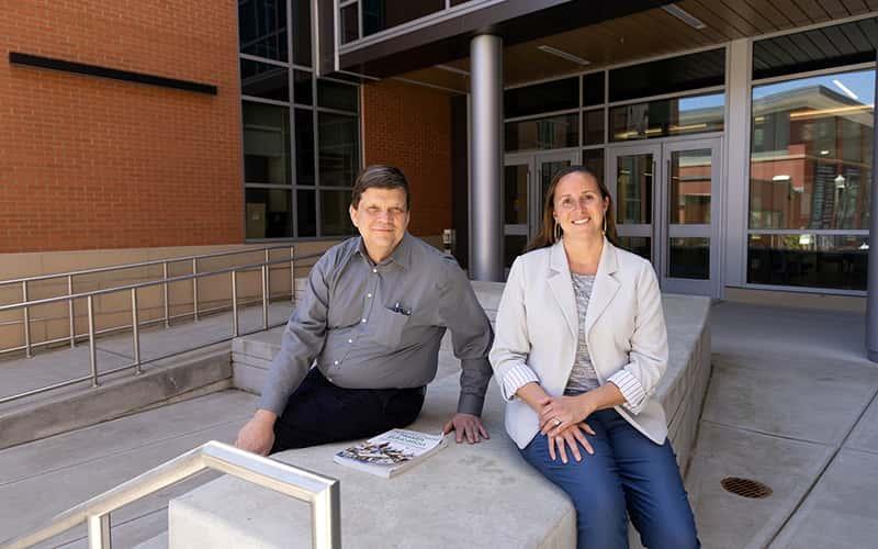 Gary Morin, chair of the Department of Health and Movement Sciences, and Sarah Benes, assistant professor and coordinator of the School Health Education program