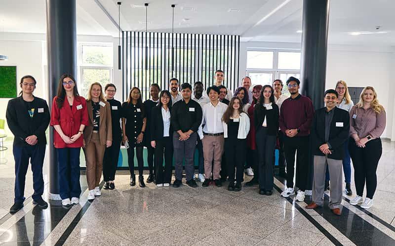 a group of Students and faculty from Southern Connecticut State University and FH Südwestfalen gather in Soest, Germany