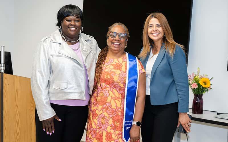 Left to right: Russhell McDuffies-Vines, Genith “Geri” Hemphill, and NHPS Superintendent Madeline Negrón