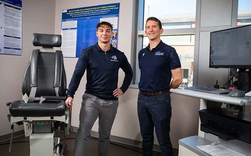 Tyler Tortora and Professor Bill Lunn, program coordinator of exercise and sport science