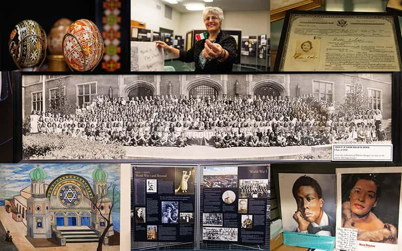 Snapshots of objects and displays from the collections housed at the Ethnic Heritage Center 
