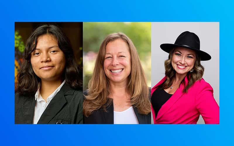 left to right: Maritza Sanchez, Julia Irwin, and Jackie Garofano