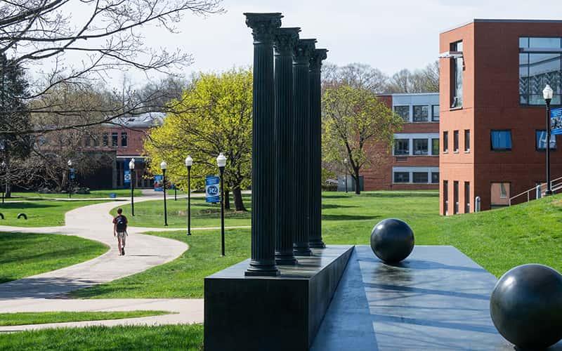 a view of the SCSU campus in the early spring