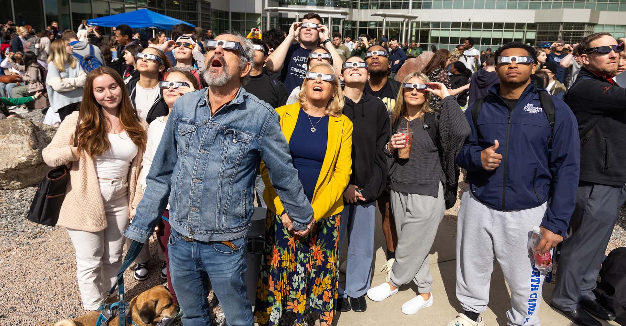 Members of the Southern community gathered on campus on April 8, 2024, to witness the solar eclipse.