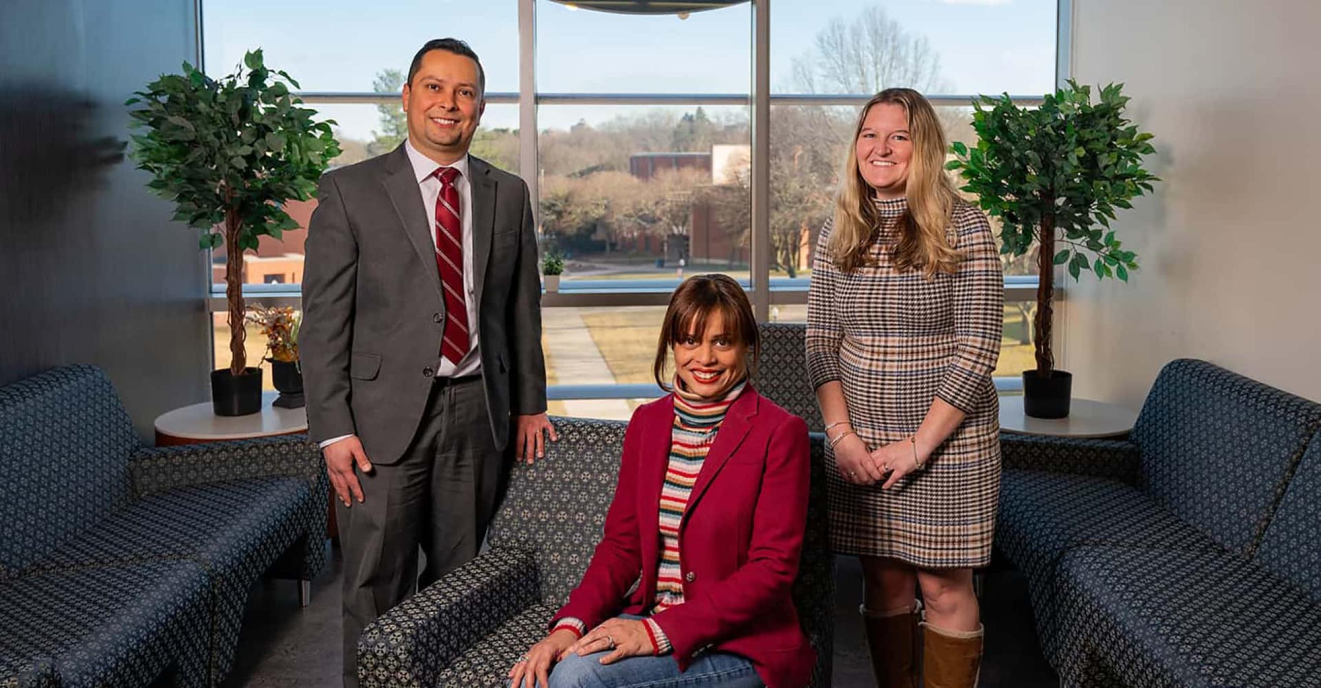 ALAS co-chairs Esteban Garcia, Sobeira Latorre, and Katie De Oliveira, the driving forces behind Southern's new Spanish website