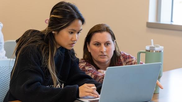 Students on computer