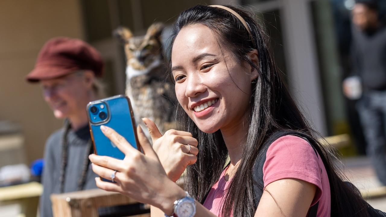 Young Adult having fun while testing her knowledge about southern
