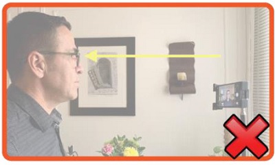 Man facing forward to camera not at eye level