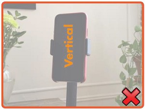 Phone in a vertical position with a red X