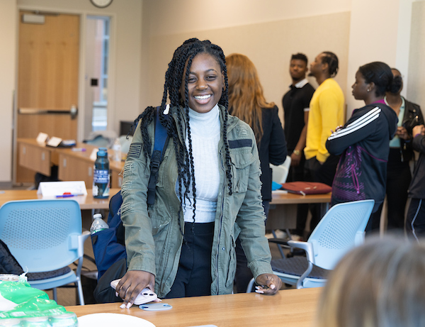 Student Networking at SCSU's Future of Work Institute 