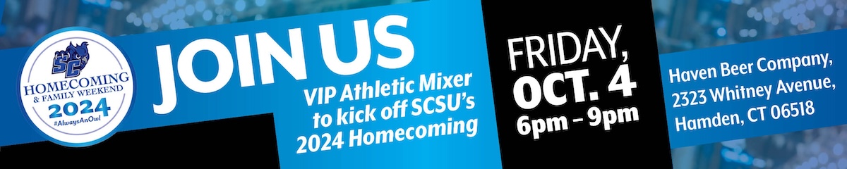 Join Us, VIP Athletic Mixer to Kick off SCSU's 2024 Homecoming, on Friday Oct 4, 6pm-9pm, at Haven Beer Company, 2323 Whitney Ave, Hamden, CT 06518